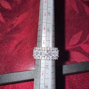 Solid Sterling Silver 925 Elegant CZ Band